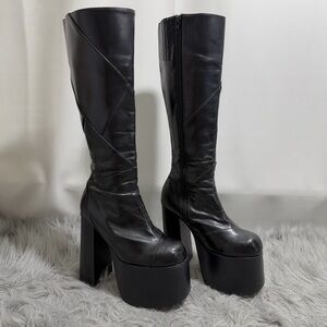 Demonia Platform Knee-High Boots
